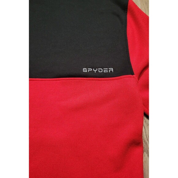 Spyder Men's Ray Half Zip Pullover Sweater Hoodie Red Black size large - Picture 6 of 8